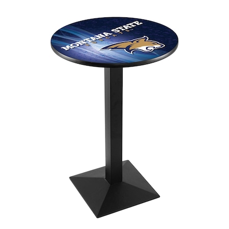 Holland Bar Stool Co 42" Blk Wrinkle Montana State Pub Table, 28" dia. Top L217B4228MontSt-D2